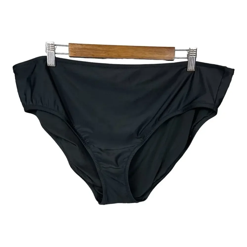 J. Crew Full Coverage Bikini Briefs in Black Size 2X‎ NWT